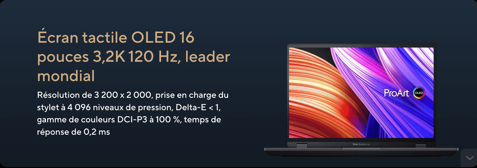 Écran tactile OLED HDR 3,2K