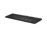 Black full-size computer keyboard shown at a slight angle with numeric keypad visible on a dark background.