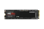 Samsung 990 Pro 2TB NVMe M.2 SSD with PCIe 4.0, black PCB and gold edge connector