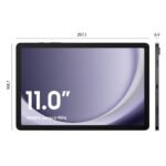 Front view of an 11.0-inch tablet with a black bezel; dimensions shown: 257.1 mm wide, 168.7 mm tall, 6.9 mm thick.
