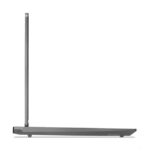 Side view of a compact treadmill with a tall vertical support on the left.