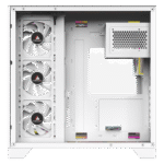 Interior of a server chassis showing three large front fans (AceGeeks branding) on the left and a power supply with a honeycomb vent on the right. | Ahoundjuè Technologies Interior of a server chassis showing three large front fans (AceGeeks branding) on the left and a power supply with a honeycomb vent on the right.