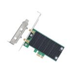 PCIe graphics card with a large black heatsink and metal I/O bracket (expansion card)