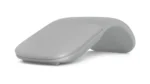 Side view of a gray, curved Microsoft wireless device resembling an ergonomic computer mouse with a hinged back.