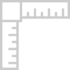 Icon of an L-shaped ruler with vertical and horizontal scale marks, representing measurement tool