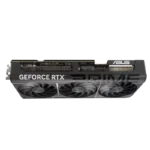 ASUS GeForce RTX graphics card with three cooling fans, side view design