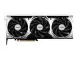 MSI triple-fan graphics card with a silver shroud and PCIe connector visible on the bottom edge