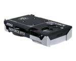 MSI GeForce RTX graphics card with black and silver design, branding visible on the side and top edge.