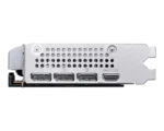 Graphics card back panel with three DisplayPort and one HDMI output.
