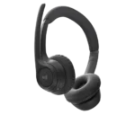 Logi over-ear wireless headphones with padded ear cushions and adjustable headband.