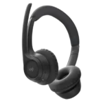 Logi over-ear wireless headphones with padded ear cushions and adjustable headband.