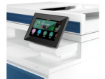 White multifunction printer with a tilted color touchscreen control panel.