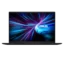 Laptop with a vibrant neon wallpaper on its screen, ASUS logo visible, set against a black background.