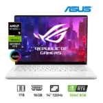 ASUS Republic of Gamers gaming laptop with OLED display, Ryzen 9 and RTX badges, showing 1TB SSD and 16GB RAM (14” 120Hz). | Ahoundjuè Technologies ASUS Republic of Gamers gaming laptop with OLED display, Ryzen 9 and RTX badges, showing 1TB SSD and 16GB RAM (14” 120Hz).