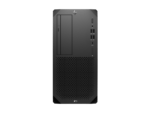 Front view of a black desktop computer tower with a slim drive bay on the left, USB ports and audio jacks on the right, and a large perforated ventilation area below.