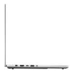 Side view of a slim silver laptop open, left edge showing several ports (USB/HDMI). | Ahoundjuè Technologies Side view of a slim silver laptop open, left edge showing several ports (USB/HDMI).