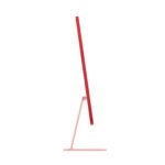 Side view of a pink desk lamp with a long red adjustable arm viewed from the left | Ahoundjuè Technologies Side view of a pink desk lamp with a long red adjustable arm viewed from the left